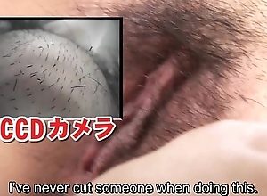 Subtitled bottomless Japanese pubic hair desquamate in HD