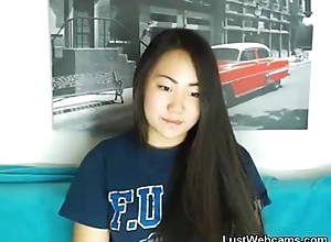 Cute Asian babe gets denuded on webcam