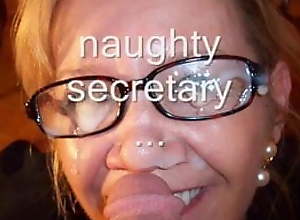 Mature secretary likes spunk exceeding her glasses
