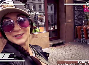 german instagram girl pick up a Fan on Street in deal in