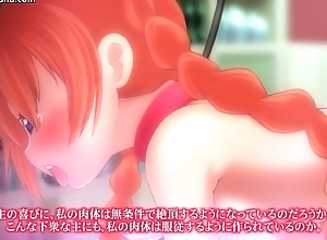 Hot scalding redhead anime babe gets the brush