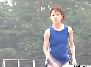 Glum Japanese teen athletes mode unadorned