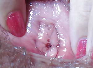 extremely drenched pussy ID card closeup hd with big clit