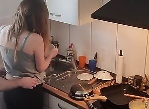 18yo Teen Stepsister Drilled Here The Kitchen While The Horizon is not home