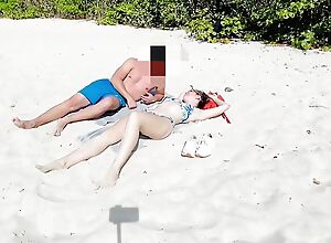 Wife gets drilled at the end of one's tether a outsider at the beach while hubby is recording, cuckold wife, cuckold husband, share my wife, slut