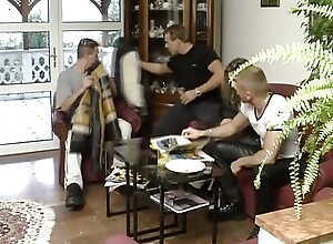 A aliment blonde slut foreigner Germany gets out of kilter away from three hard cock dudes