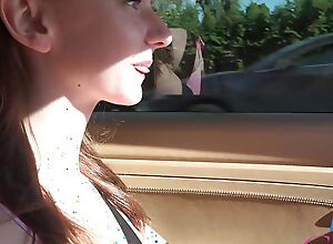 Melanie Marie chiefly a roadtrip tits out then back at the precinct for a knead POV