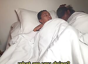 Stepmom and stepson share bed and strive sex. English subtitles